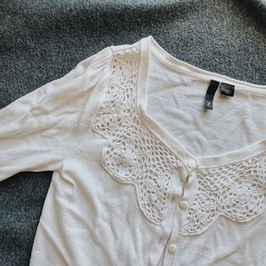 H&M white/ivory cardigan